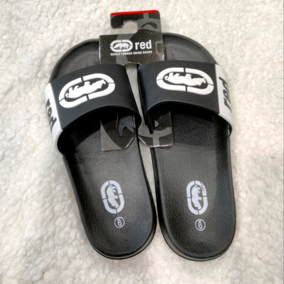 ECKO RED Ladies Pool slide sandals size 9 NWT rhino black white - Picture 2 of 5